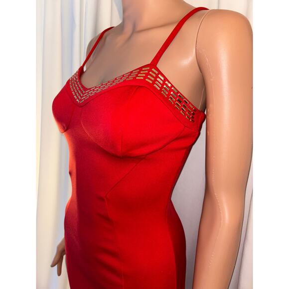 Guess Red Lipstick Mini Bodycon Dress Size XS - Picture 4 of 6
